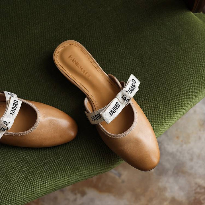 Maelle Bow Leather Mules