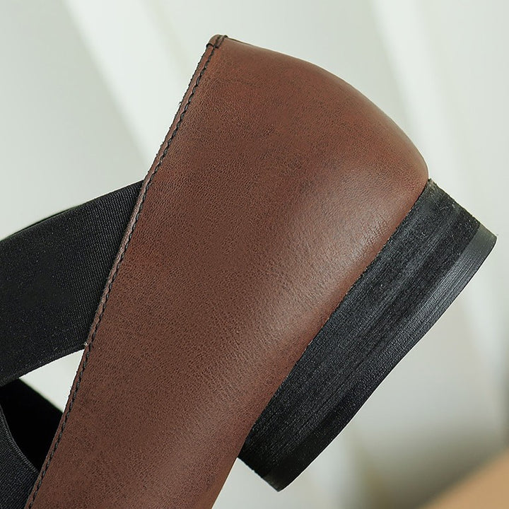Calira Square Toe Leather Ballets