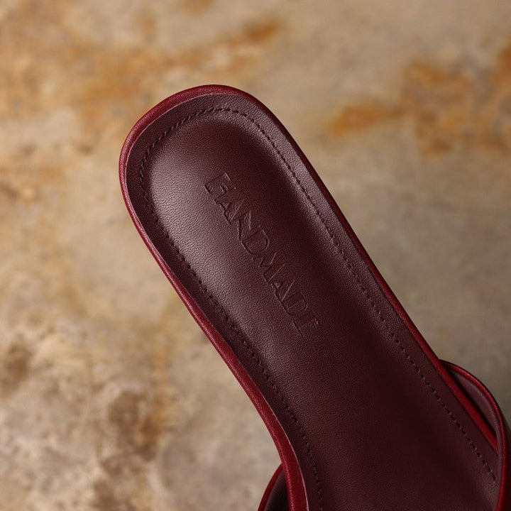 Noa Square-Toe Leather Mules