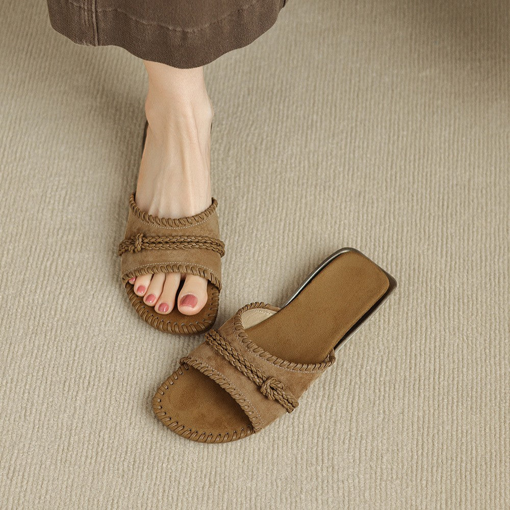 Alba Woven Leather Slides