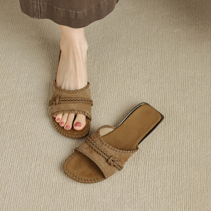 Alba Woven Leather Slides