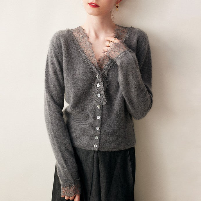 Arlisse Lace Cashmere Cardigan