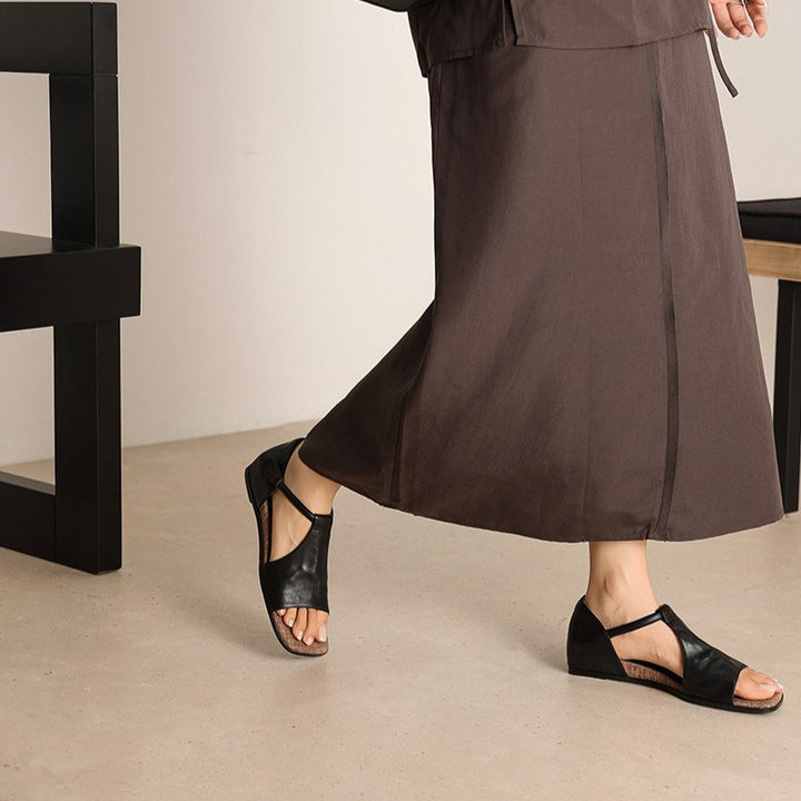 Seline T-Bar Leather Sandals