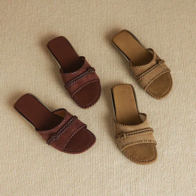 Alba Woven Leather Slides