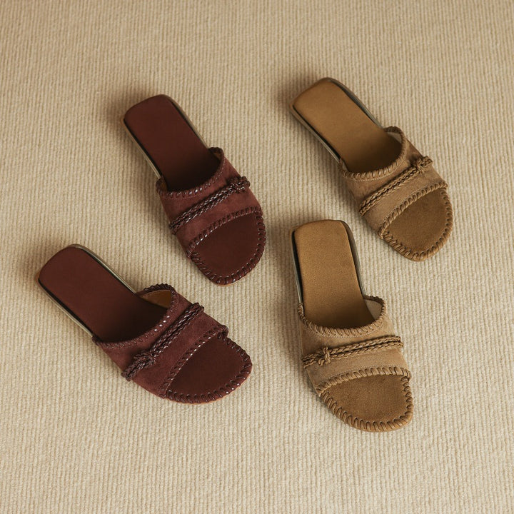 Alba Woven Leather Slides