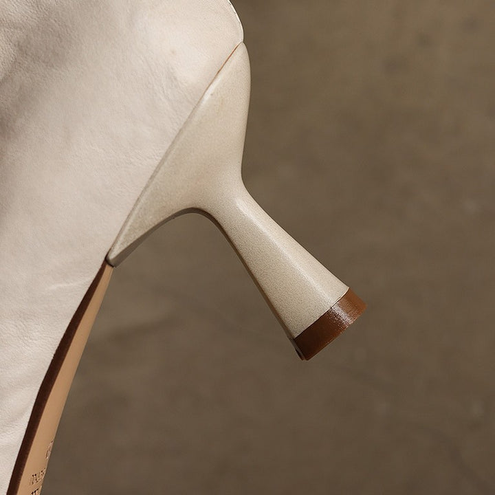 Élan Square-Toe Leather Heeled Sandals
