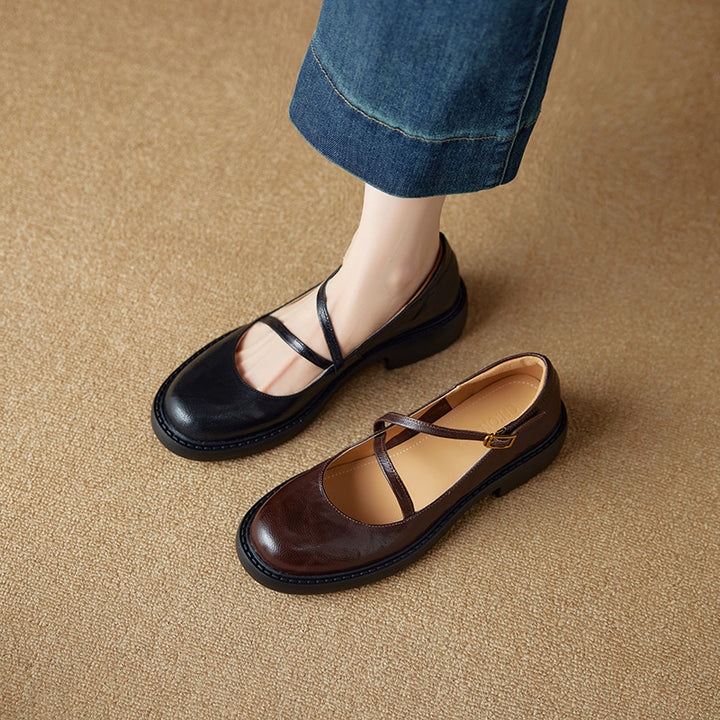 Ruelle Leather Mary Janes