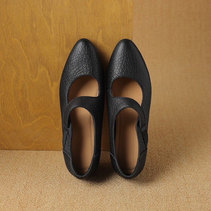 Caresa Leather Mary-Jane Heels