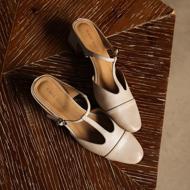 Rovell T-Bar Leather Mules