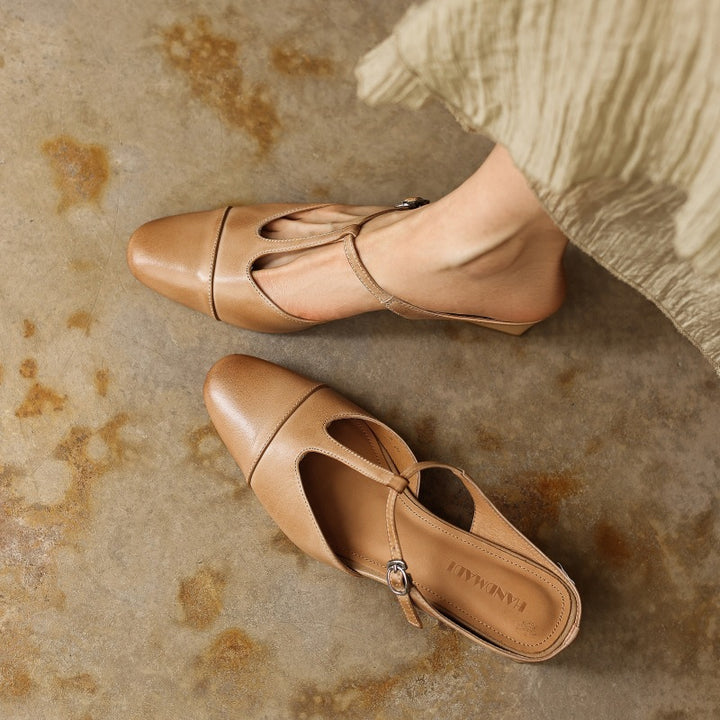 Rovell T-Bar Leather Mules