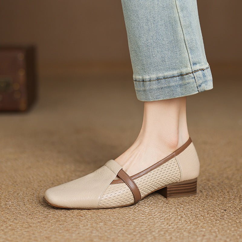 Marvone Low-Heel Leather Loafer