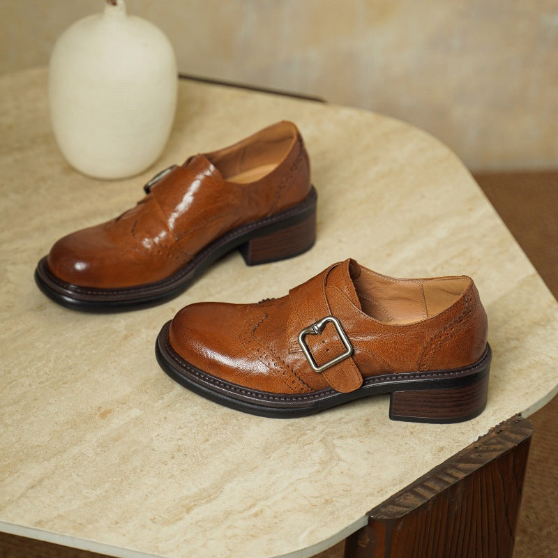 Tessa Monk-Strap Leather Brogues