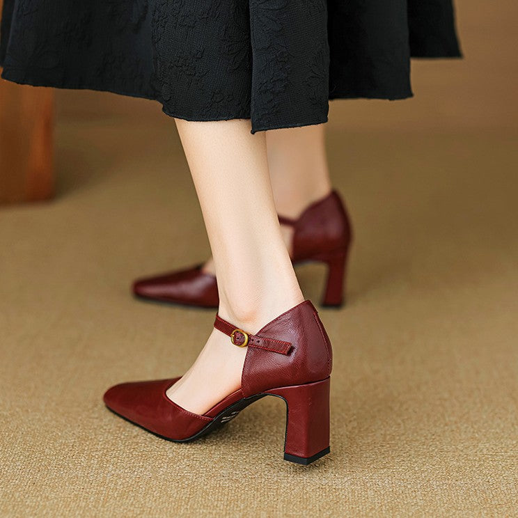 Virelle D’Orsay Leather Heels