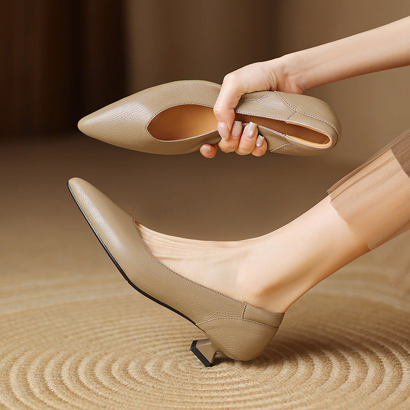 Elara Pointed Leather Pumps