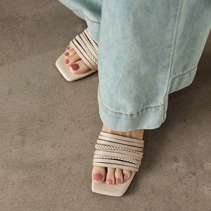 Nola Square Leather Sandals