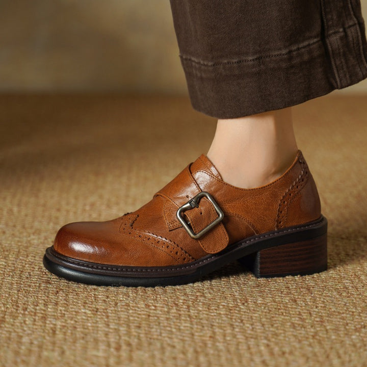 Tessa Monk-Strap Leather Brogues