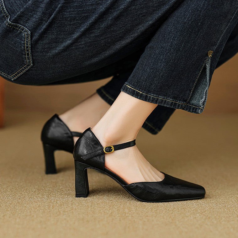Virelle D’Orsay Leather Heels