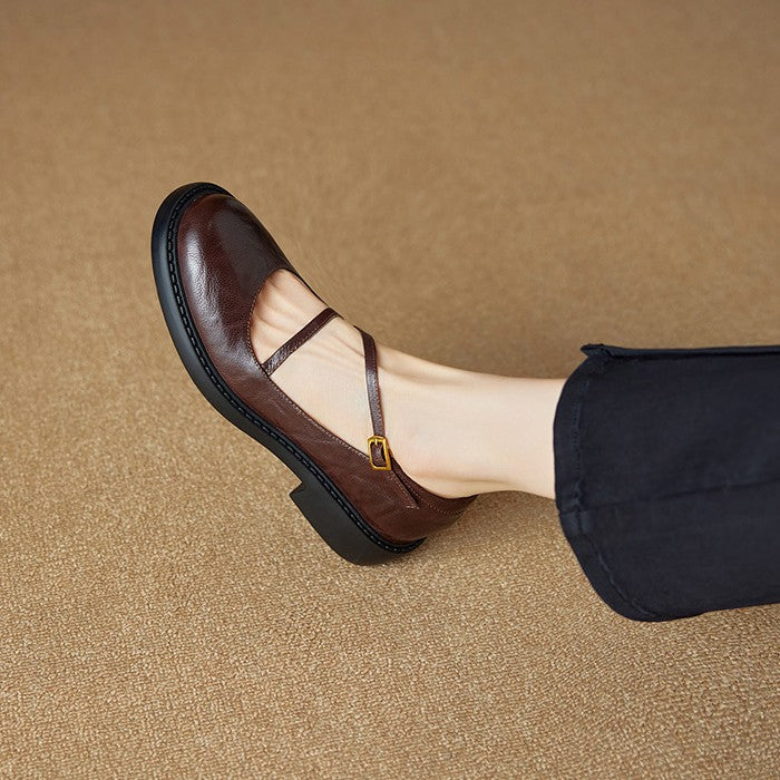 Ruelle Leather Mary Janes
