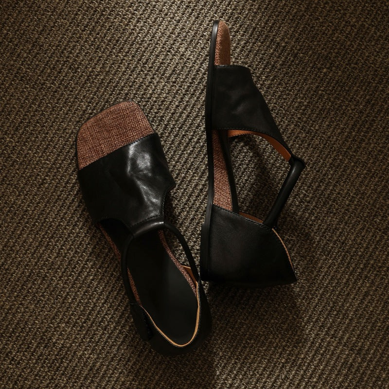 Seline T-Bar Leather Sandals