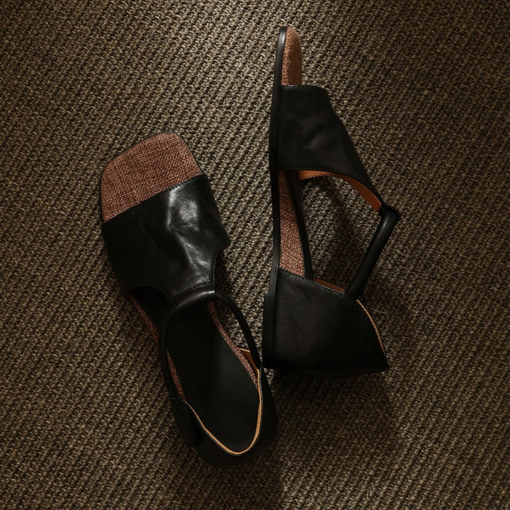 Seline T-Bar Leather Sandals