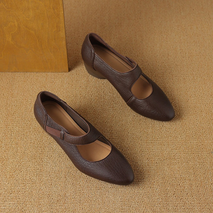 Caresa Leather Mary-Jane Heels