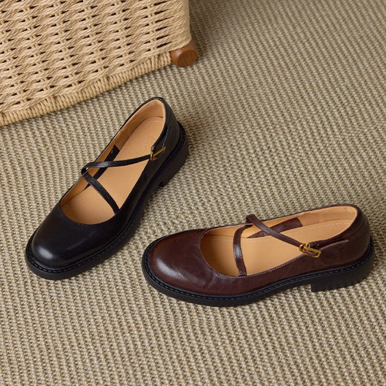 Ruelle Leather Mary Janes