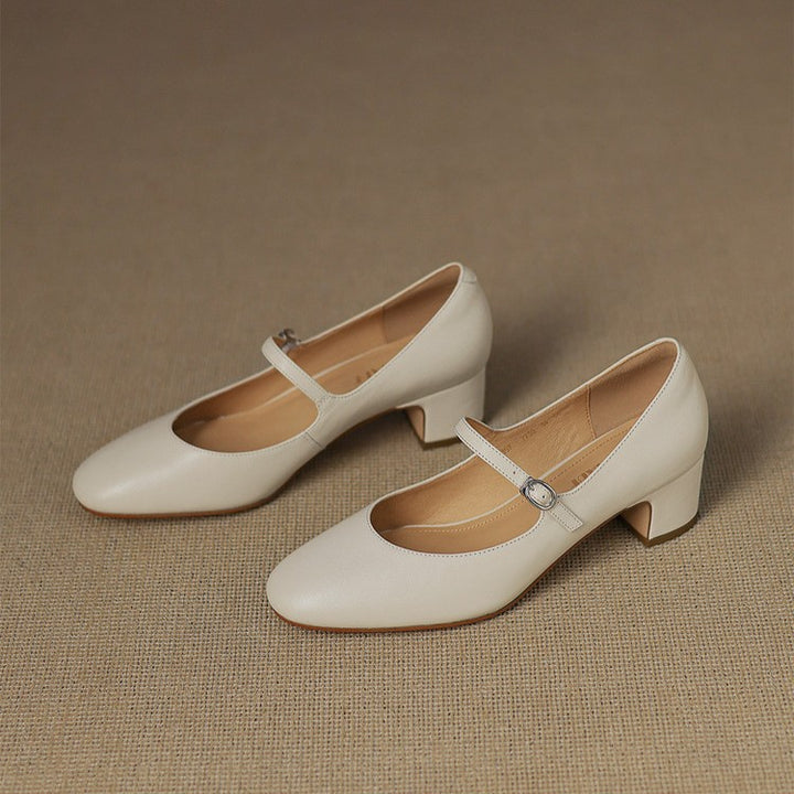 Caelen Leather Block Heels