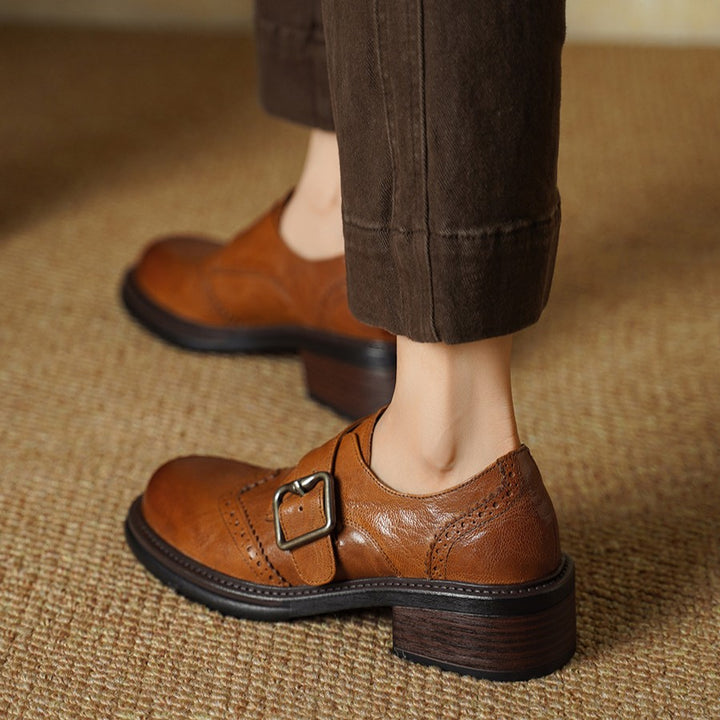 Tessa Monk-Strap Leather Brogues