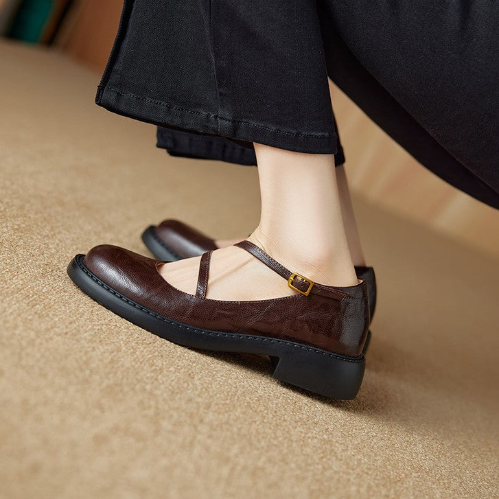 Ruelle Leather Mary Janes