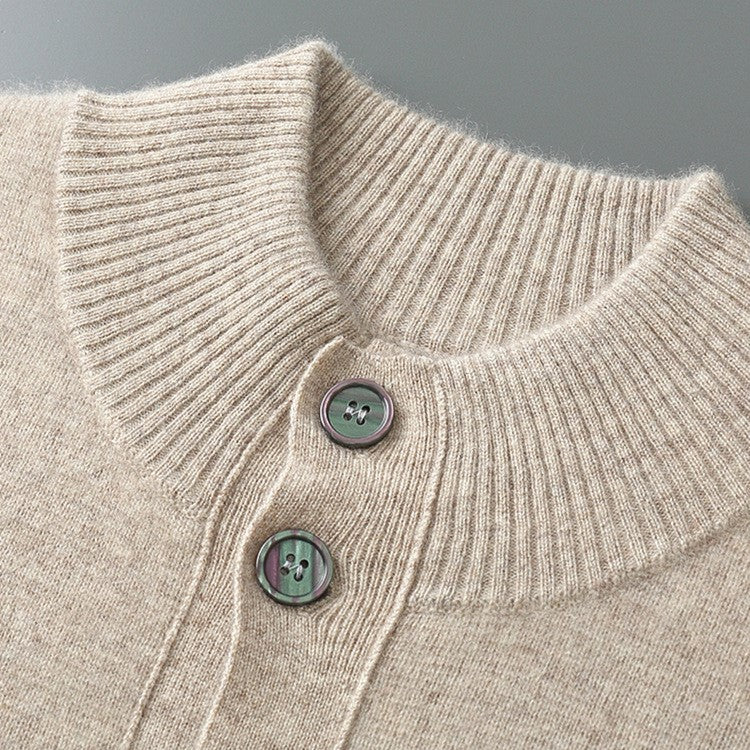 Trevoux Wool Button Cardigan