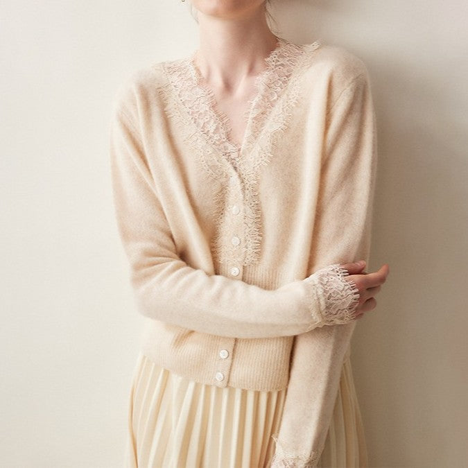 Arlisse Lace Cashmere Cardigan
