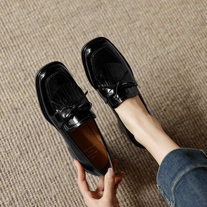 Maren Tassel Leather Loafer Pumps