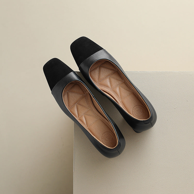 Elara Square-Toe Leather Pumps