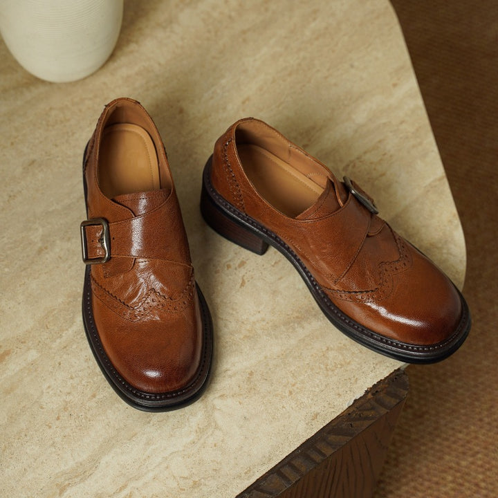Tessa Monk-Strap Leather Brogues