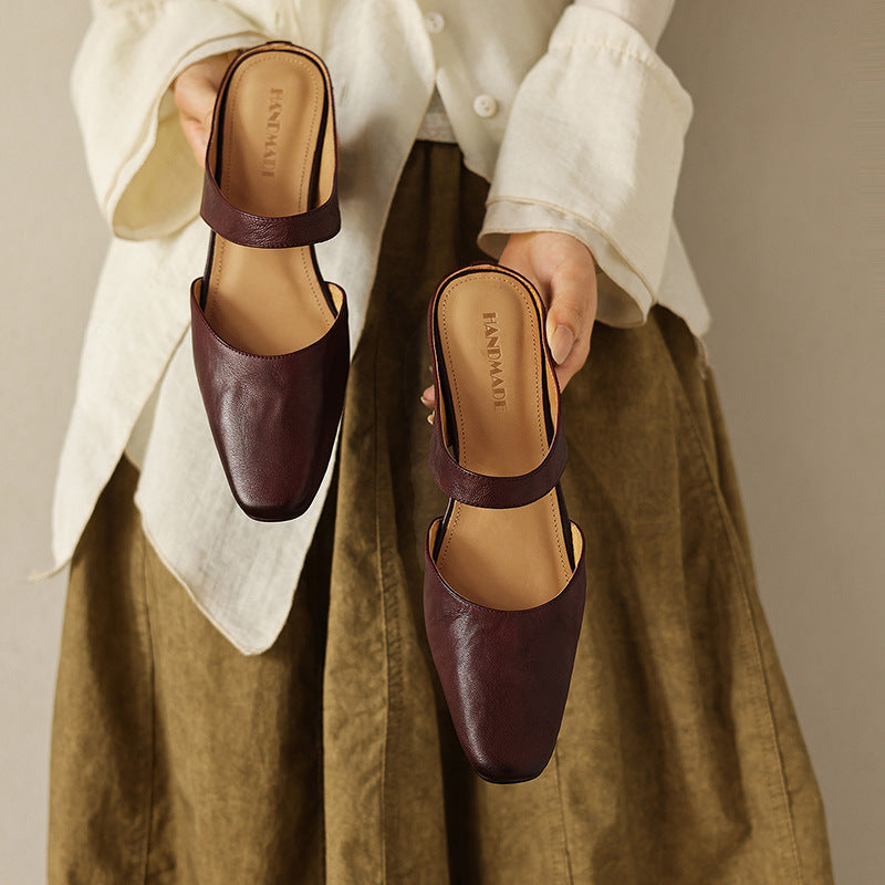 Amelie Square-Toe Leather Mules – NEWLOOKTREND