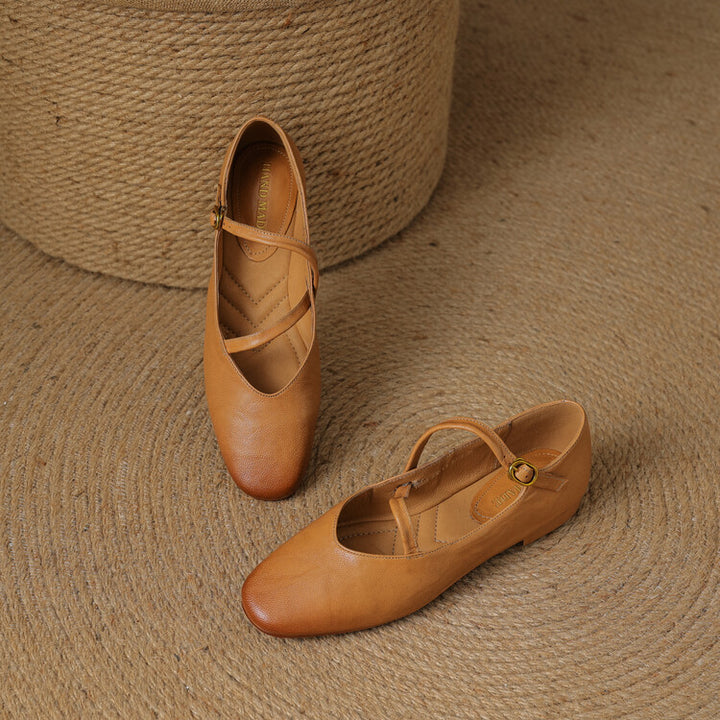 Aurelle Strap Leather Mary-Jane