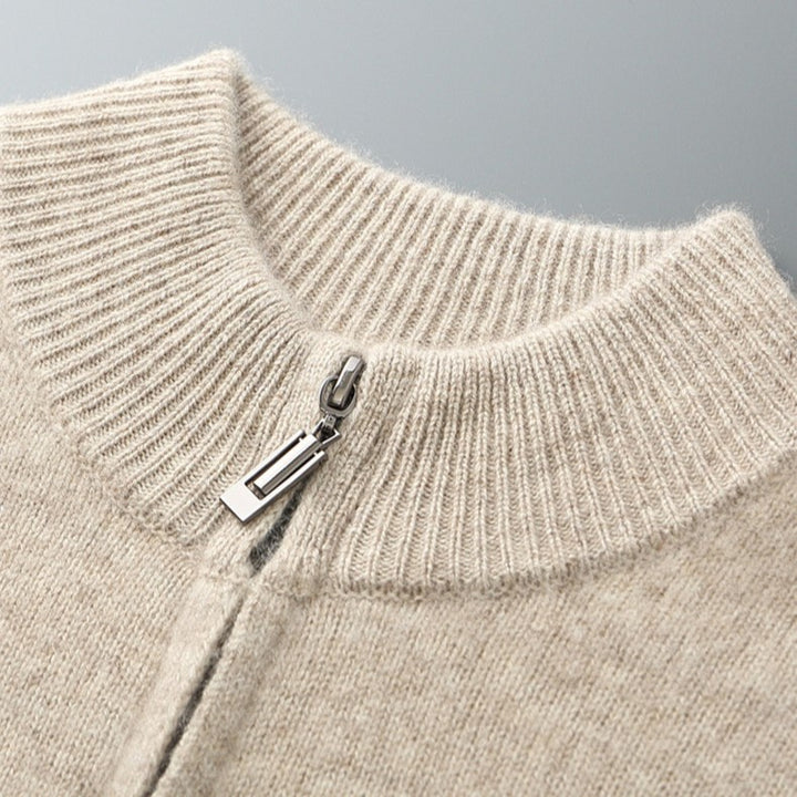 Orvien Wool Funnel-Neck Cardigan