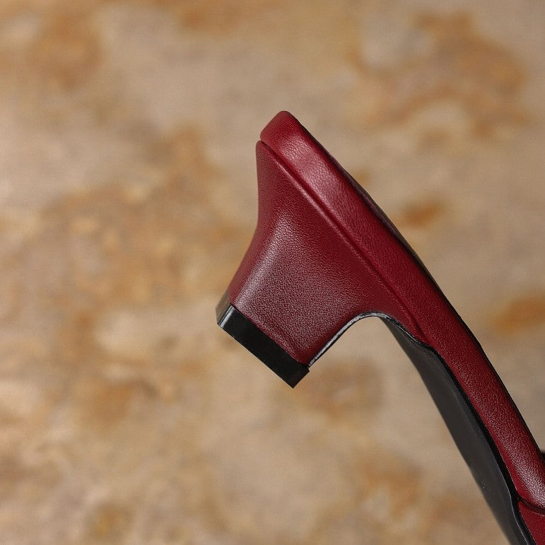 Noa Square-Toe Leather Mules