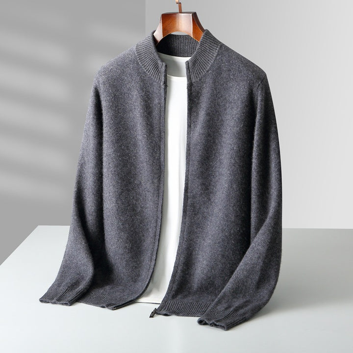 Orvien Wool Funnel-Neck Cardigan