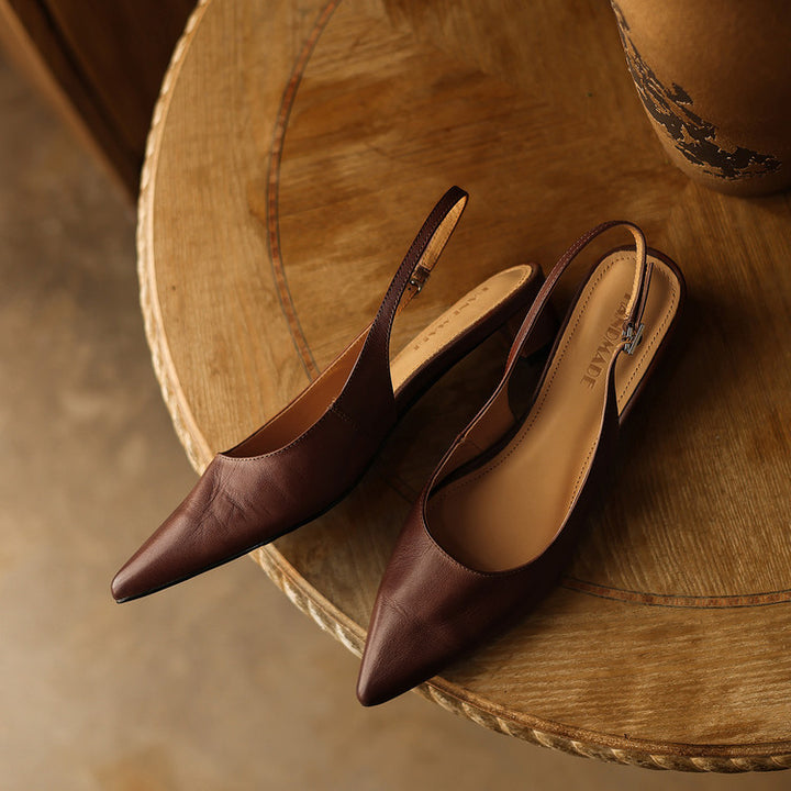 Celest Leather Slingback Heels