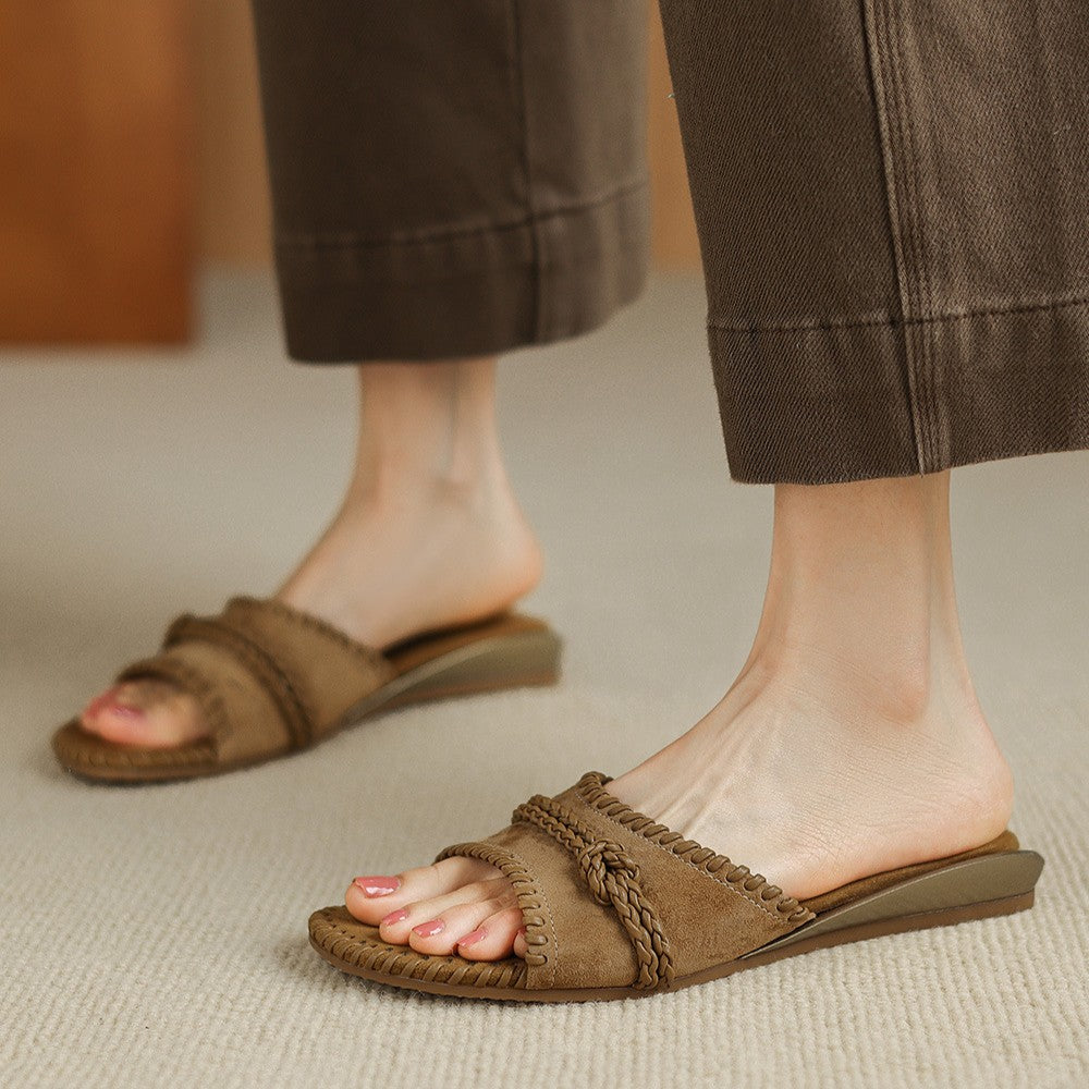 Alba Woven Leather Slides