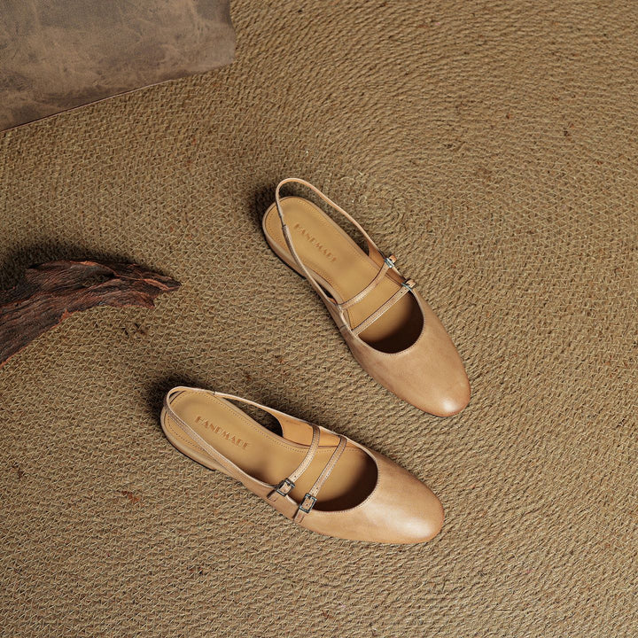 Norvie Leather Slingback Mary Jane Flats
