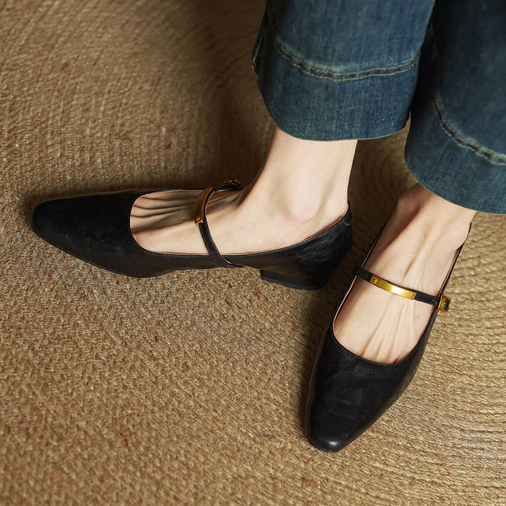 Eloria Lambskin Mary Janes