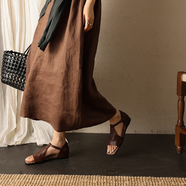Seline T-Bar Leather Sandals