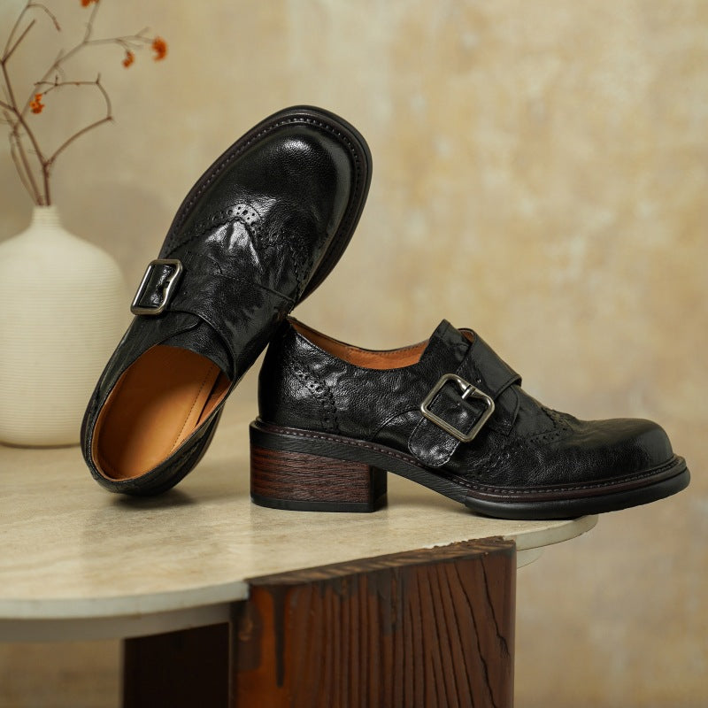 Tessa Monk-Strap Leather Brogues