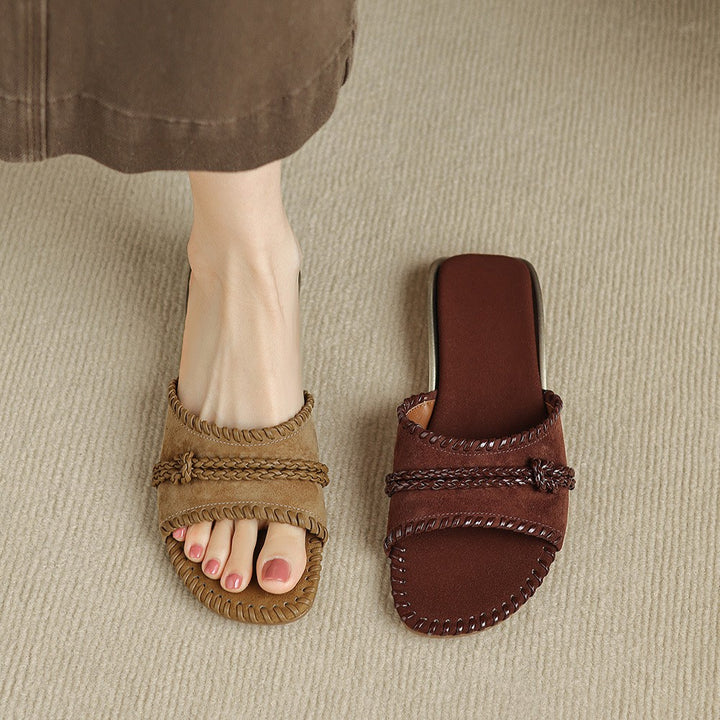 Alba Woven Leather Slides
