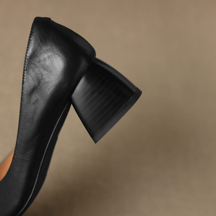 Caldré Leather Square Pumps