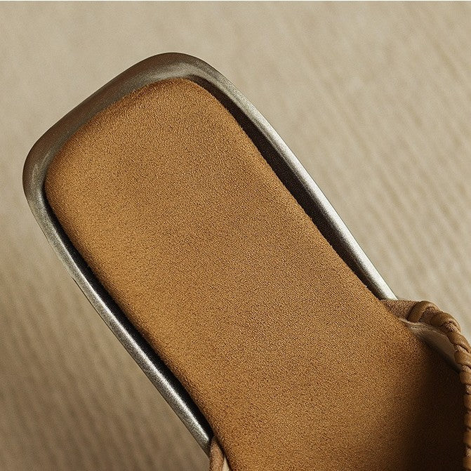 Alba Woven Leather Slides