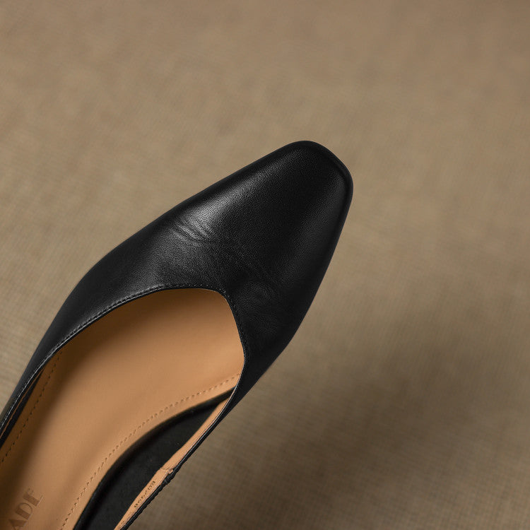 Caldré Leather Square Pumps