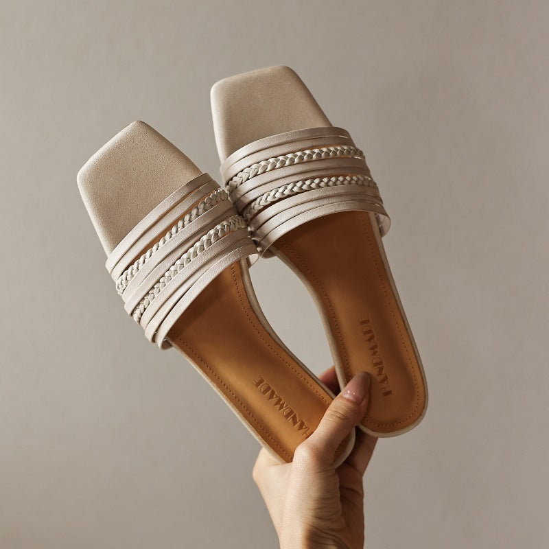 Nola Square Leather Sandals